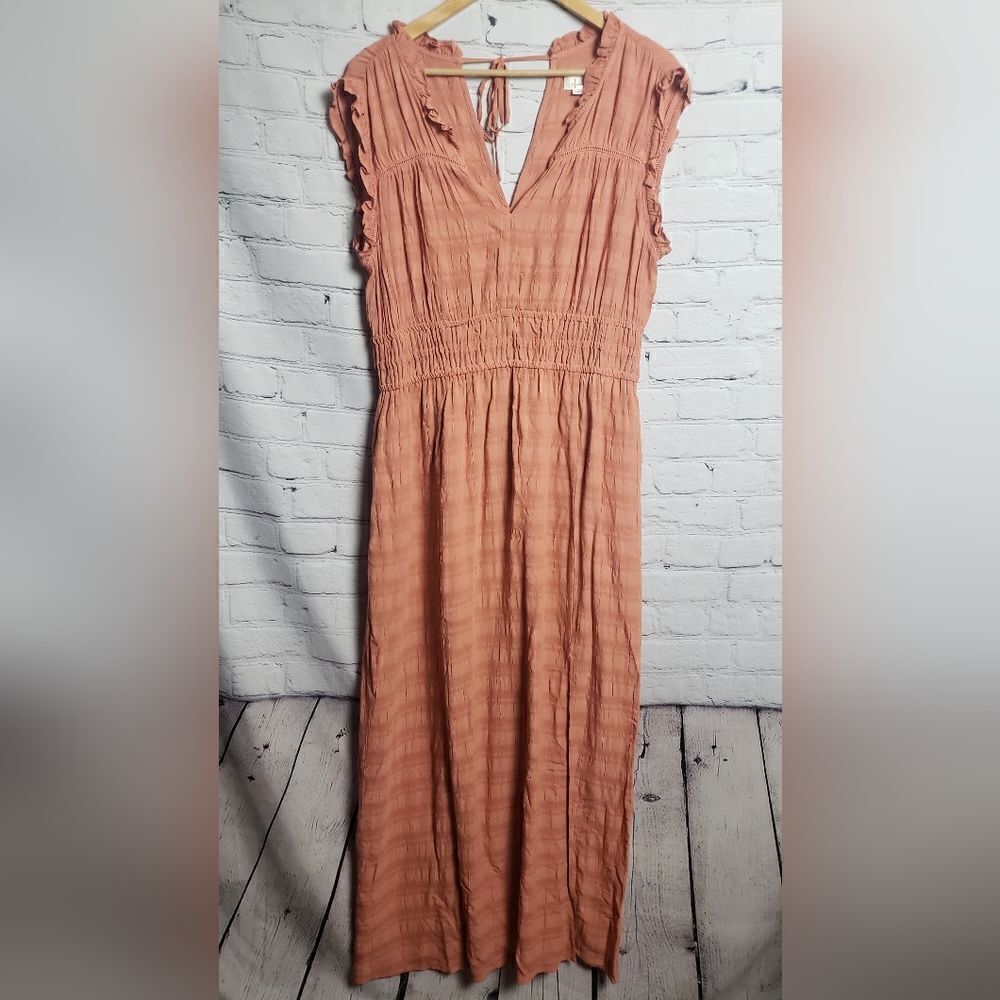 Anthropologie Long Orange Dress‎